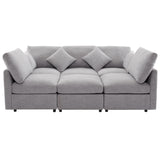 Sectional Sofa Modular U-Shaped With Ottoman & USB Ports