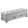 Storage Ottoman With Tufted Seat And Underseat Drawer