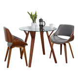 Folia - Round Fabrizzi 3 Piece Dining Set - Dark Gray