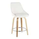 Diana - 24" Fixed-Height Counter Stool With Swivel And Round Chrome Metal Footrest (Set of 2) - Zebra Wood