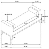 Thomas - Raised Arm Accent Bench - Ivory