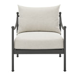 Leni - Outdoor Club Chair With Cushions And Powder Coated Aluminum Frame - Moonveil / Warm Gray