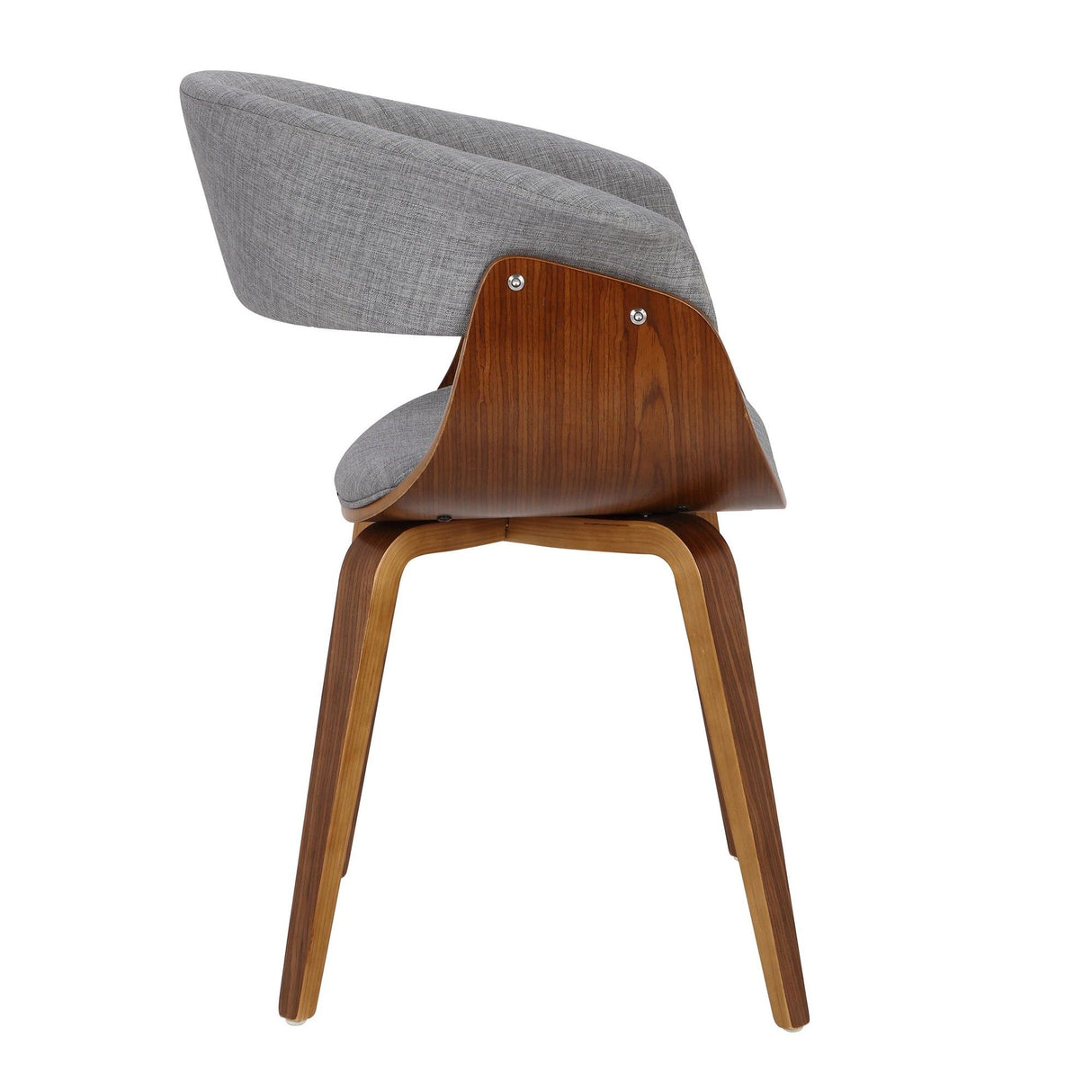 Vintage Mod - Mid-Century Modern Chair - Walnut And Light Gray Fabric