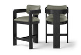 Sacha - Vegan Leather Upholstered Counter Stool With Black Base