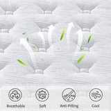 12" Hybrid Mattress Individual Pocket Spring, 7 Zoned Memory Foam