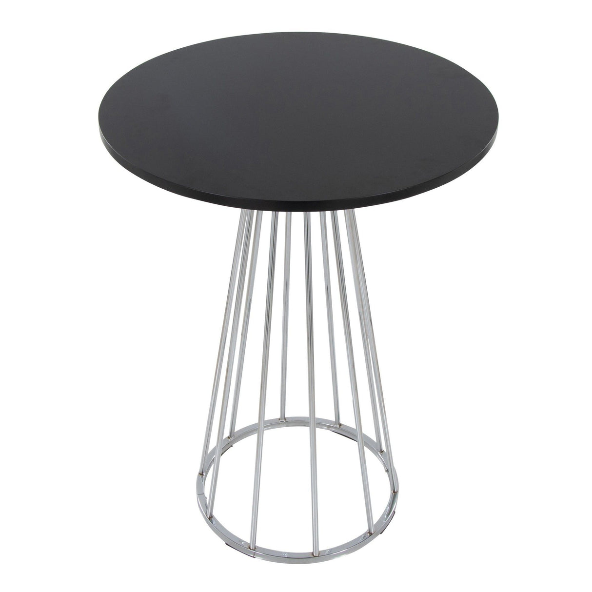 Canary - Counter Table - Chrome Metal, Black Mdf