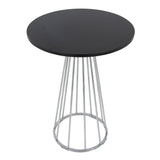 Canary - Counter Table - Chrome Metal, Black Mdf