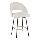 Renee - Upholstered Fixed-Height Counter Stool (Set of 2) - Black Metal