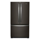 Whirlpool WRF540CWHV black stainless counter-depth French door refrigerator front view