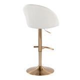 Matisse - Highback Adjustable Barstool With Rounded T Footrest (Set of 2) - Gold Metal