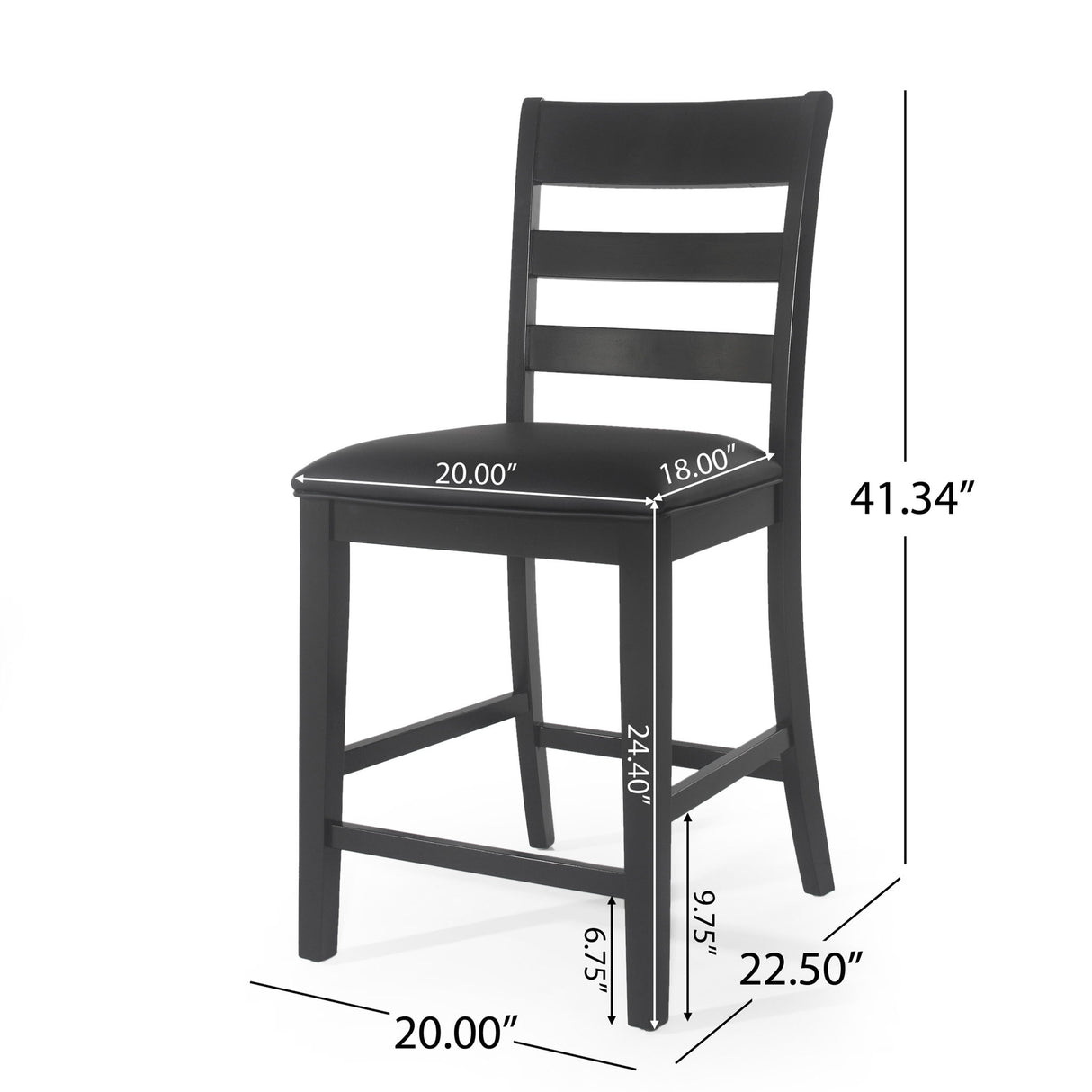 Farmhouse Upholstered Wood Counter Stools