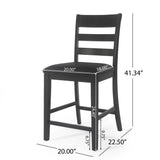 Farmhouse Upholstered Wood Counter Stools