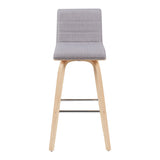 Vienna - Modern Swivel Bar Height Stool - Patterned Oak Wood Frame