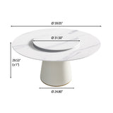 Modern, Round Black Carbon Steel Base Dining Table, Can Accommodate 6 People