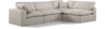 Comfy - 4 Piece Linen Fabric Modular Armless Sectional