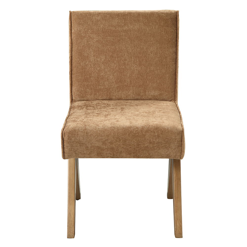 Zoey - Side Chair Set of 2) - Chocolate Chenille & Oak
