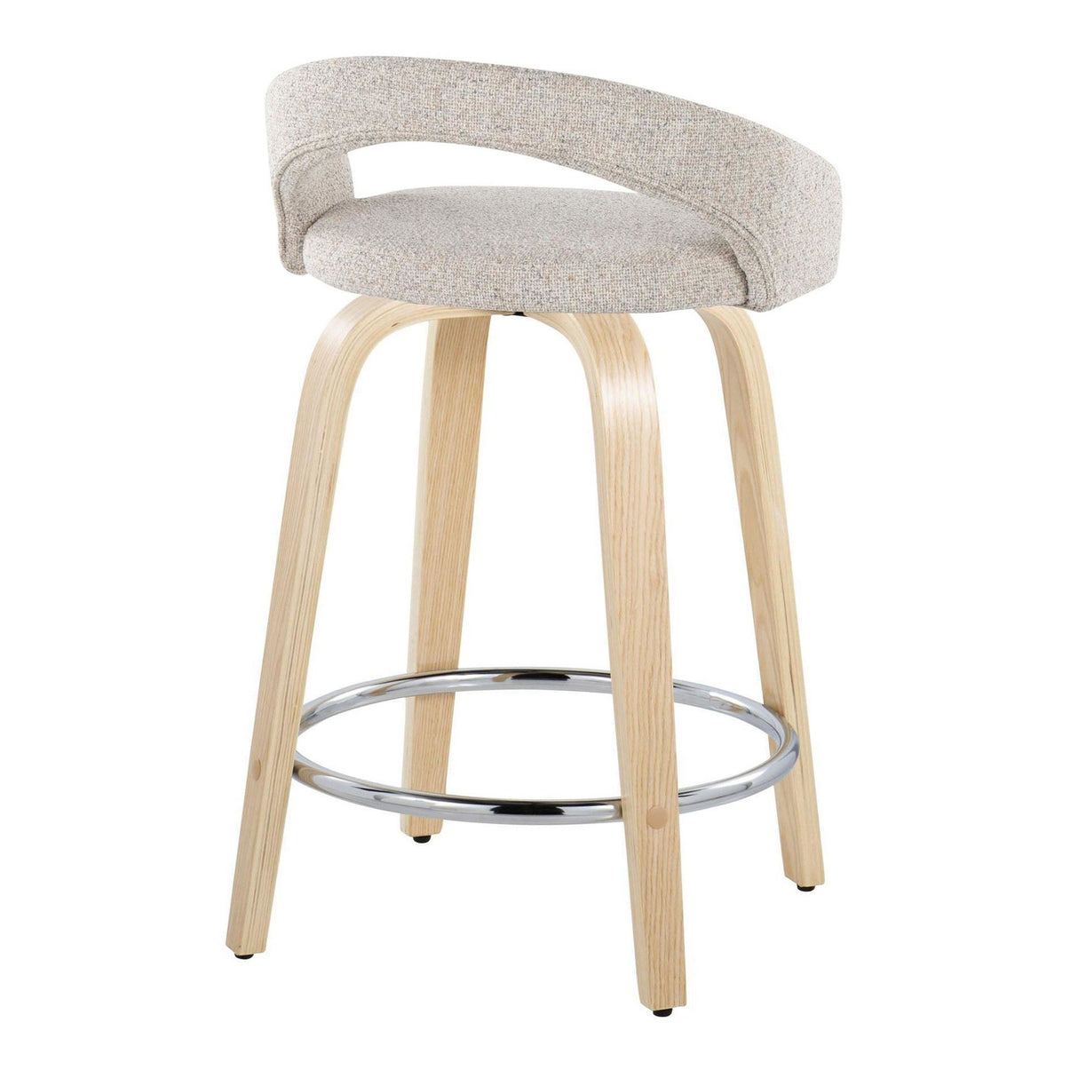 Grotto - 30.5" Upholstered Fixed-Height Counter Stool (Set of 2) - Natural Wood Base