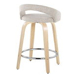 Grotto - 30.5" Upholstered Fixed-Height Counter Stool (Set of 2) - Natural Wood Base