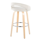 Grotto - Upholstered Fixed-Height Barstool (Set of 2) - Natural Wood