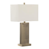 Royce - 26" Metal Table Lamp (Set of 2) - Antique Brass And White Linen