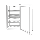 GE GVS04BQNSS - 19 in. 4.1 cu. ft. Freestanding Beverage Center with Adjustable Shelves & Digital Control - Stainless Steel