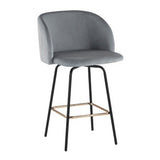 Fran - Glam Fixed-Height Swivel Counter Stool (Set of 2)