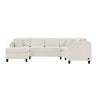 U Shaped Sectional Sofa, Corner Living Room Couch With Built In Cup Holders, Storage, USB Ports