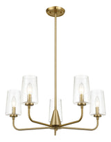 Dazzle - 5 Lights Chandelier With Clear Seeded Satin - Antique Brass / Clear / Gold