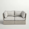 Modern Patio Wicker Loveseat With Cushions