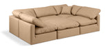 Indulge - Faux Leather 6 Piece Modular Sectional - Tan