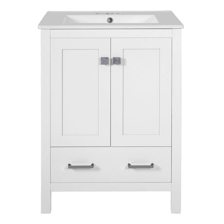 Bathroom Vanity With Integrated Undermount Ceramic Sink, 2 Doors And 1 Drawer, Soft Close Hinges