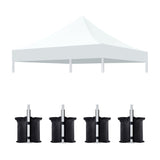 Canopy Replacement Top With 4 Pack W8 Bags, Pop Up Tent Cover Only, Frame Not Included