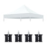 Canopy Replacement Top With 4 Pack W8 Bags, Pop Up Tent Cover Only, Frame Not Included