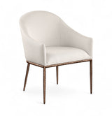 Ferro - Upholstered Dining Arm Chair With Brushed Bronze Legs