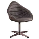 Pipino - Accent Chair With Swivel - Antique Ebony Top Grain Leather