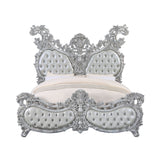 Valkyrie - Eastern King Bed - Synthetic Leather & Antique Platinum
