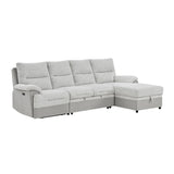 Sectional Sofa With Power Recline, USB Charging, And Storage Chaise - Gray