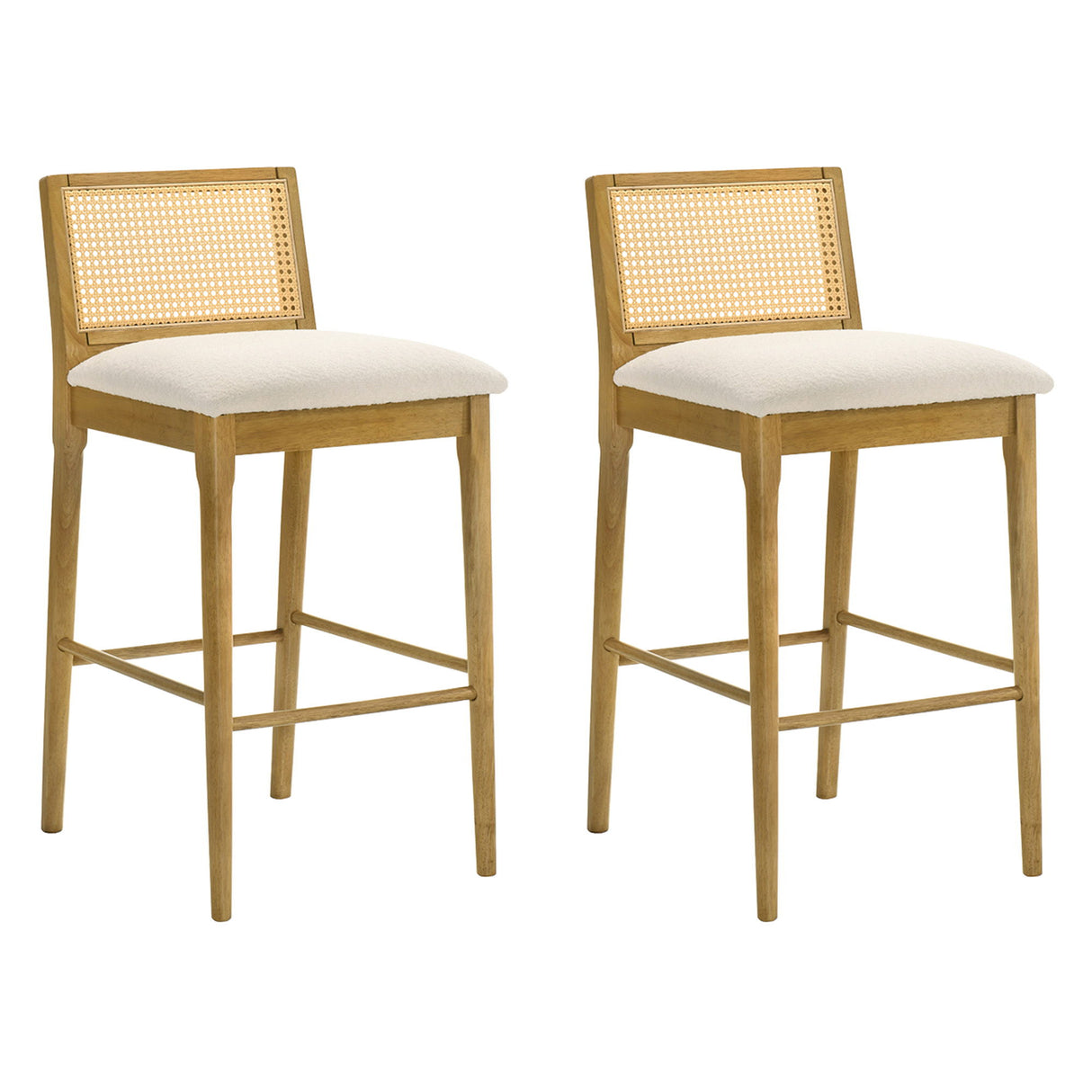 Tobias - Coastal Modern Wood Bar Height Kitchen Bar Stool