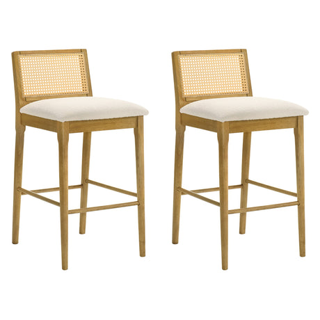 Tobias - Coastal Modern Wood Bar Height Kitchen Bar Stool