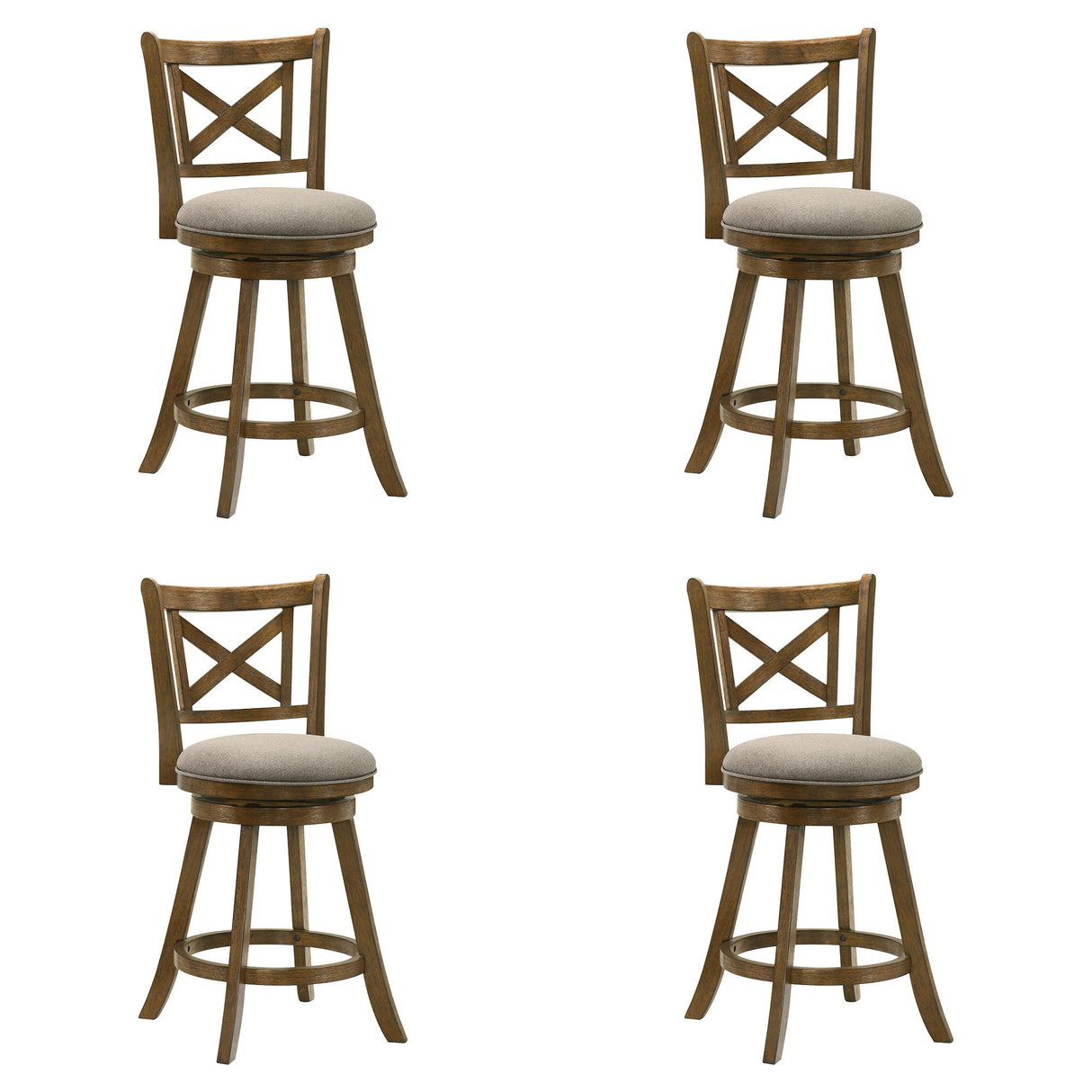 Kodi - Modern Farmhouse Swivel Wood Counter Height Kitchen Bar Stool