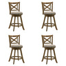 Kodi - Modern Farmhouse Swivel Wood Counter Height Kitchen Bar Stool