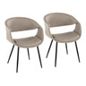 Curvo - Upholstered Chair (Set of 2) - Black Metal Legs