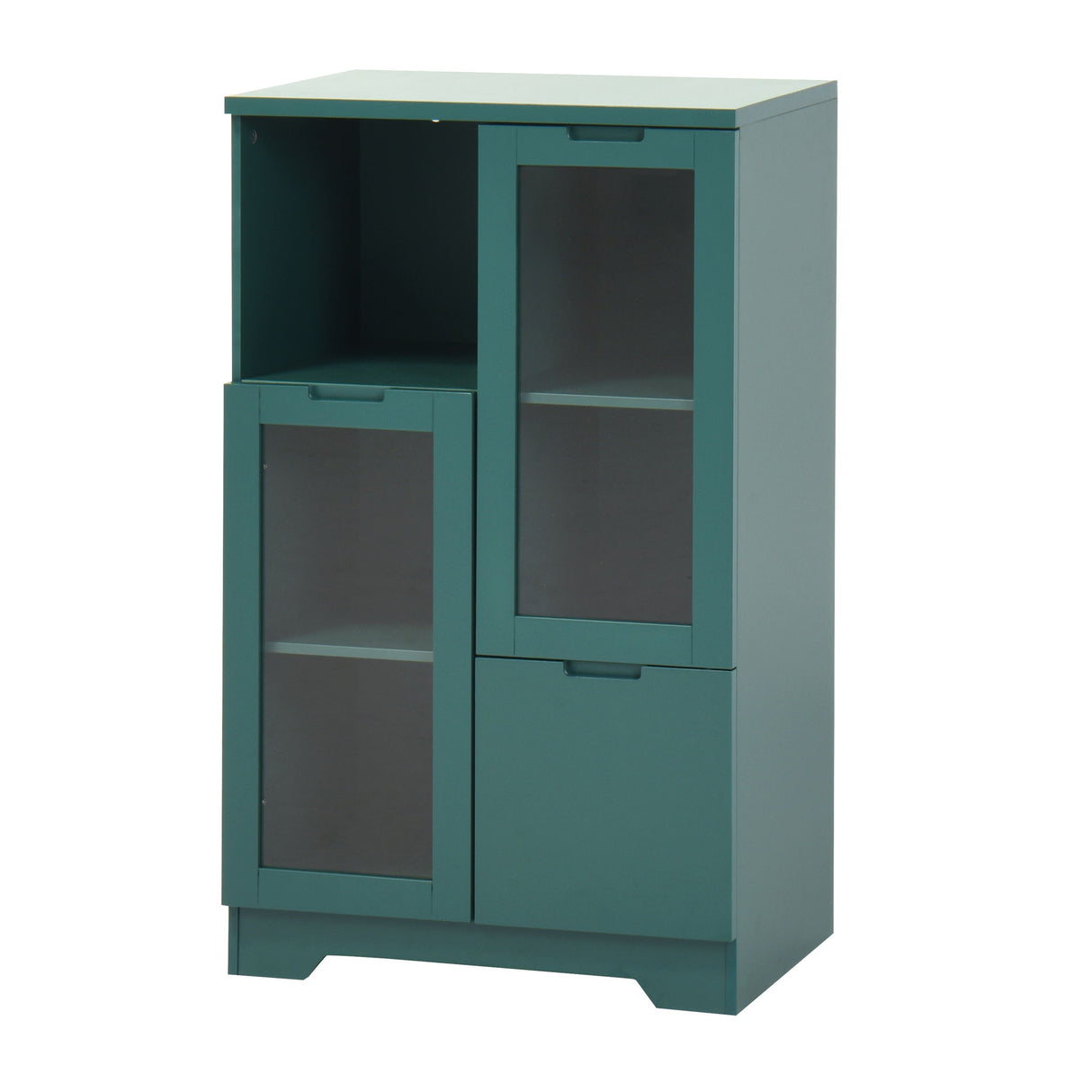 Modern Cabinet With Glass Doors And Drawer