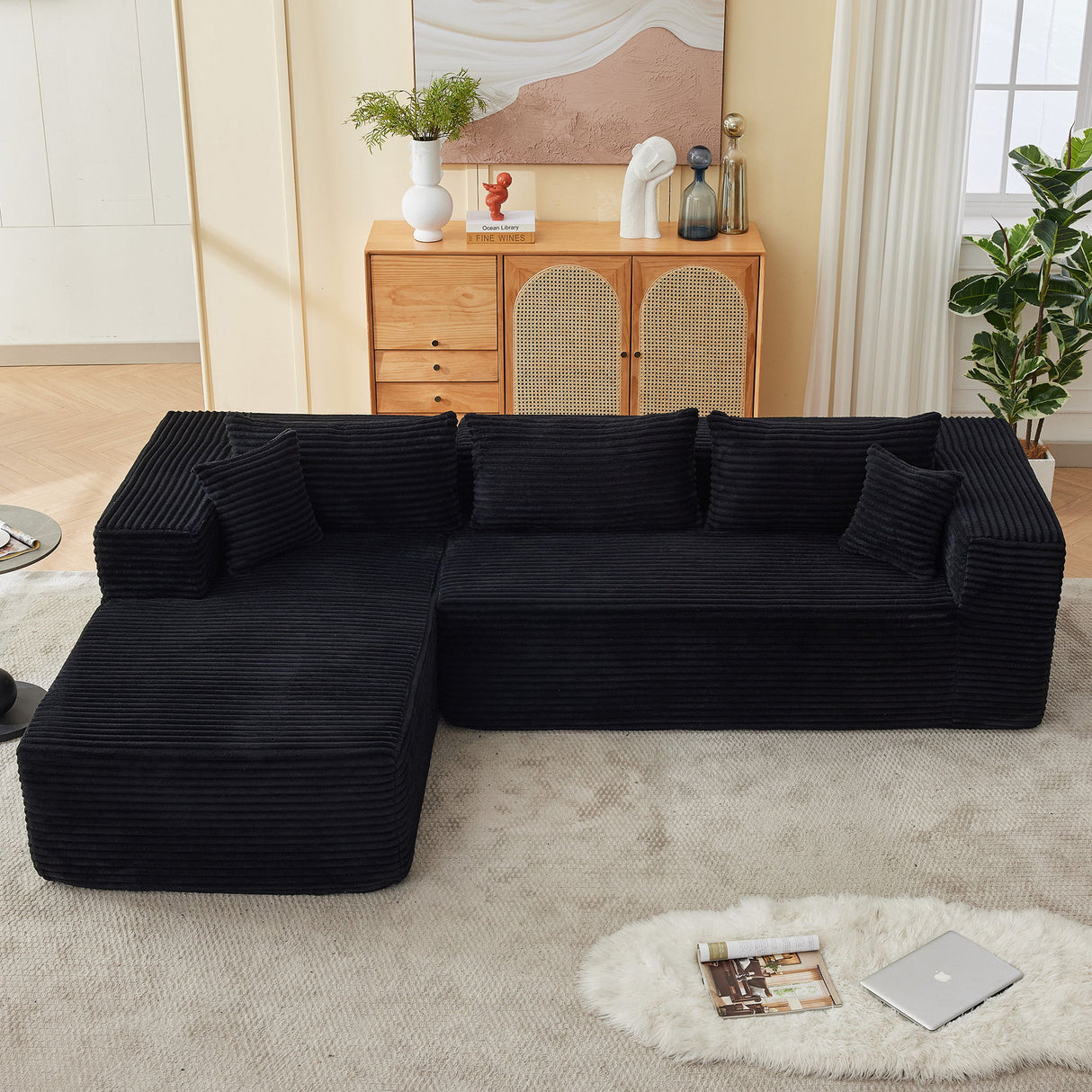 Modular Sofa With Golden Square Legs