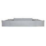 House Marchese - Entertainment Center - Gold Trim & Pearl Gray