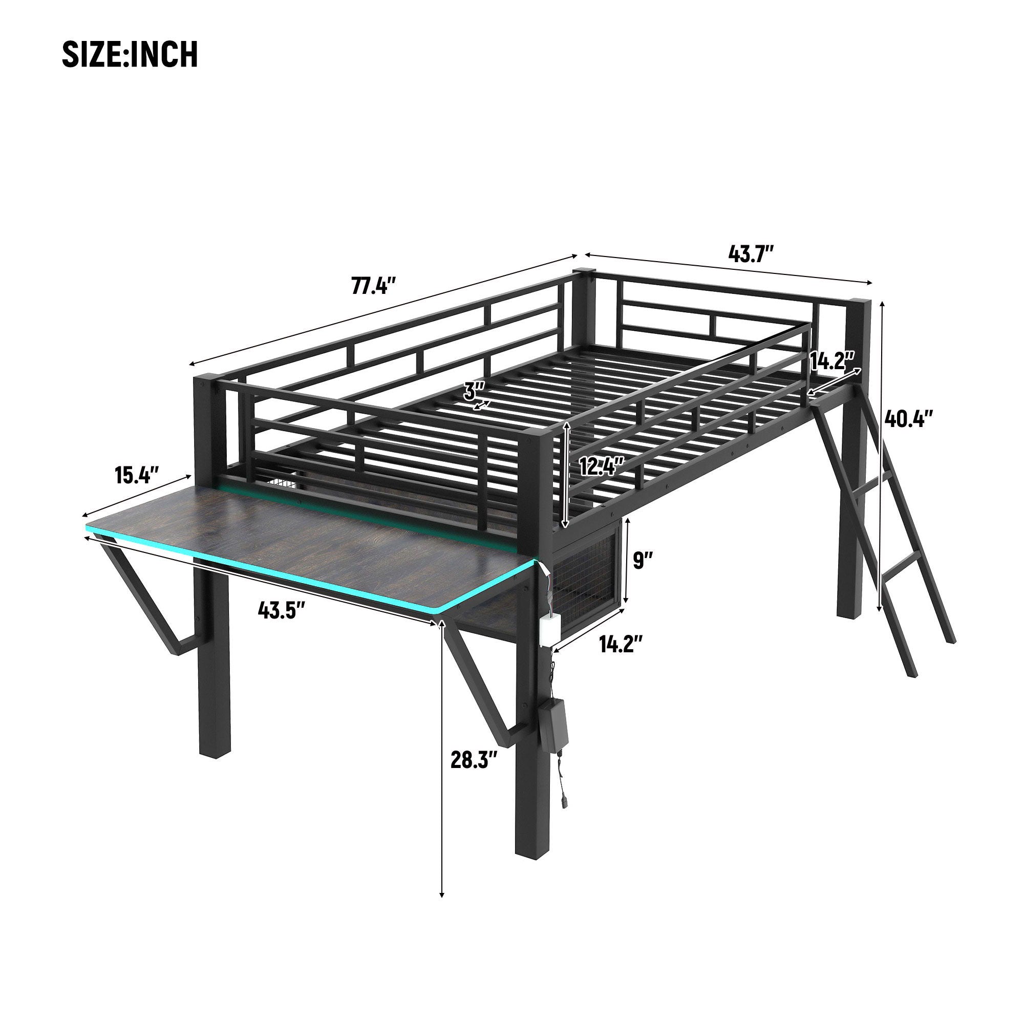 DREAMLAND Gaming Loft Bed - Thumbnail 5