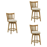 Isla - 26" Amber Glow Counter Height Rubberwood Swivel Barstool