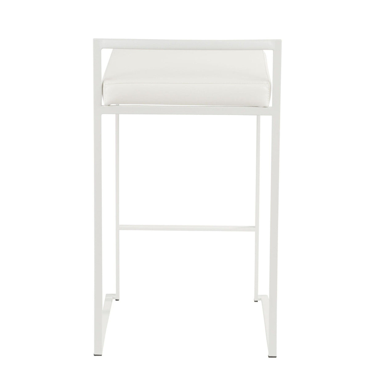 Fuji - Contemporary Stackable Counter Stool (Set of 2) - White Frame