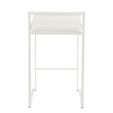 Fuji - Contemporary Stackable Counter Stool (Set of 2) - White Frame