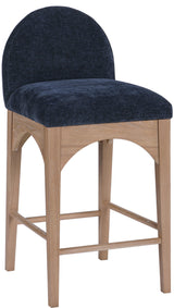 Waldorf - Chenille Stool With Natural Legs
